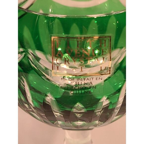 FIFTH AVENUE PRINCESS Set of 4 Cut-To-Clear Wine Goblets Green-Purple-Blue-Red - Picture 10 of 16